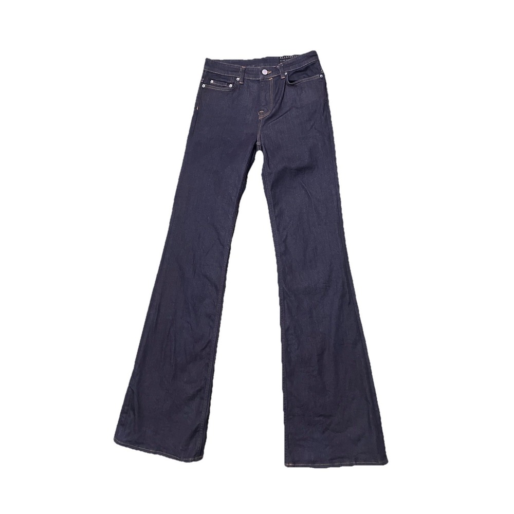 All Saints Flare Raw Indigo Jeans Size 27 Long Hippie Bohemian Academia Festival